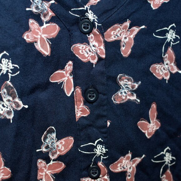 Plus Size 14/16 Lane Bryant Butterfly V-Neck Long Sleeve Button Front Lace Top - Picture 6 of 10